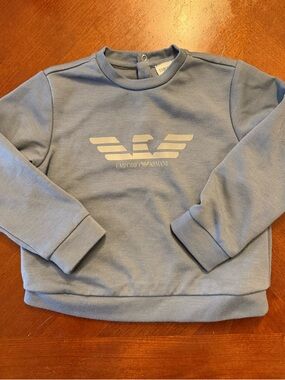 Emporio Armani Pale Blue Kids Sweatshirt with Eagle Logo